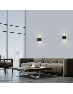 Aplique LED Kowa negro 2x6W 2