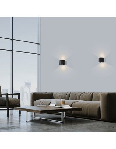 Applique LED Kowa noir 2x6W ambiant