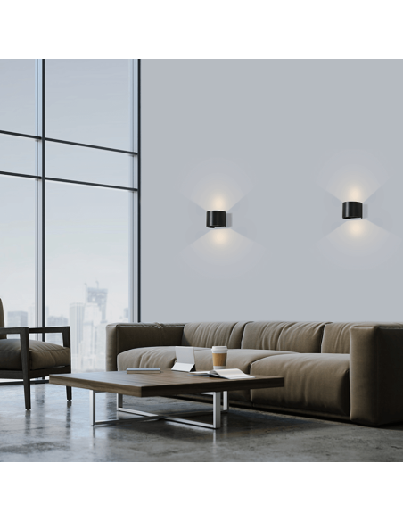 Applique LED Kowa noir 2x6W ambiant