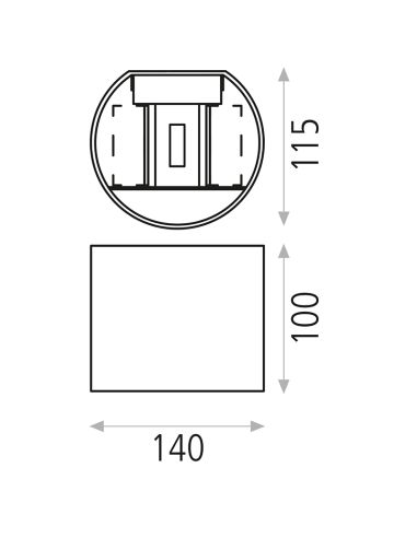 Kowa candeeiro de parede LED branco, preto ou dourado 2x6W medidas