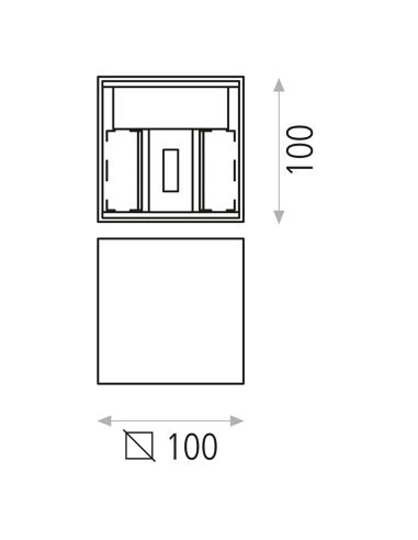 Applique murale LED d'extérieur Kendo or mesures de lumière réglables