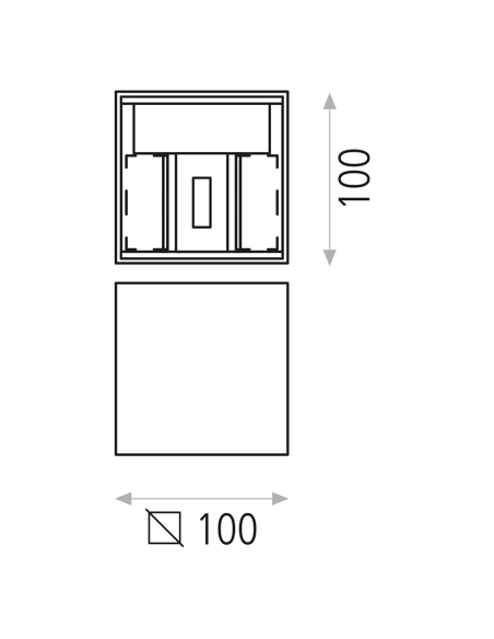 Applique murale LED d'extérieur Kendo or mesures de lumière réglables