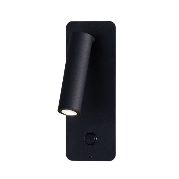 Aplique LED Empotrable Aron negro con lector