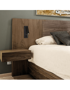 Applique murale LED encastrable Aron noir avec lecteur 2