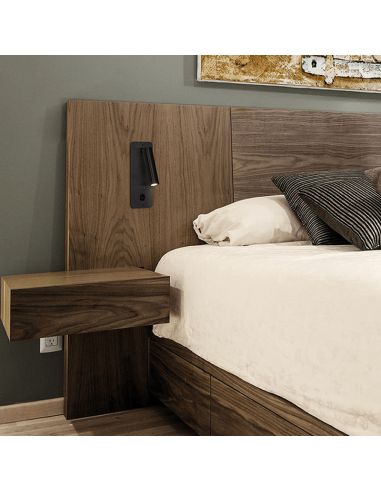 Applique murale LED encastrable Aron noir avec lecteur d'ambiance