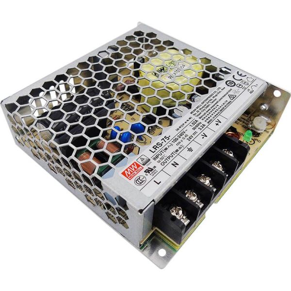LRS-75-24 Fuente de Alimentación para 76,8W en 24V 3,2A Mean Well | LeonLeds