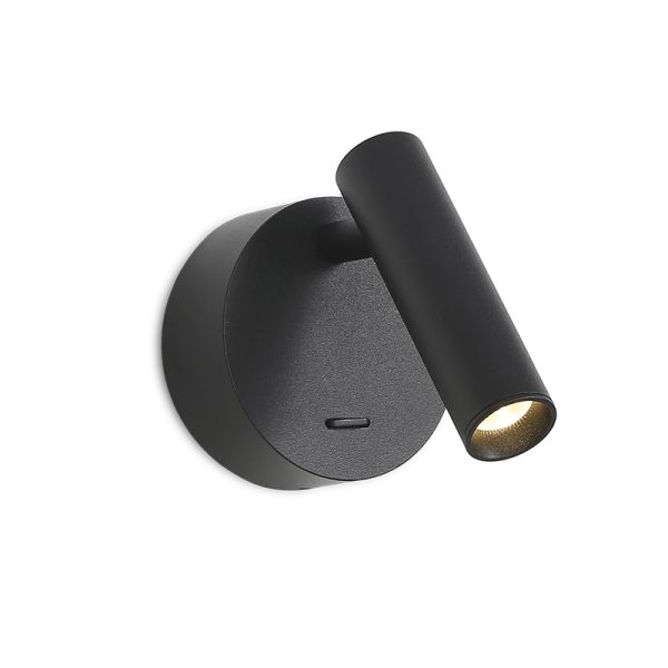 Aplique LED redondo Atria con lector negro