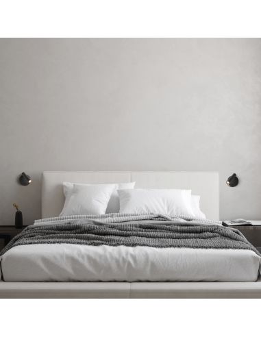 Aplique LED redondo Atria con lector negro ambiente