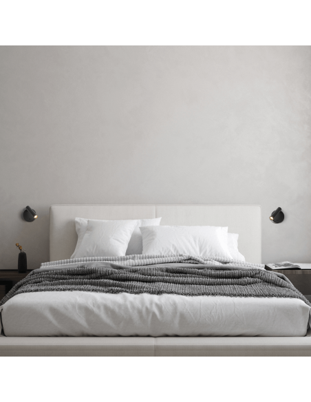 Aplique LED redondo Atria con lector negro ambiente