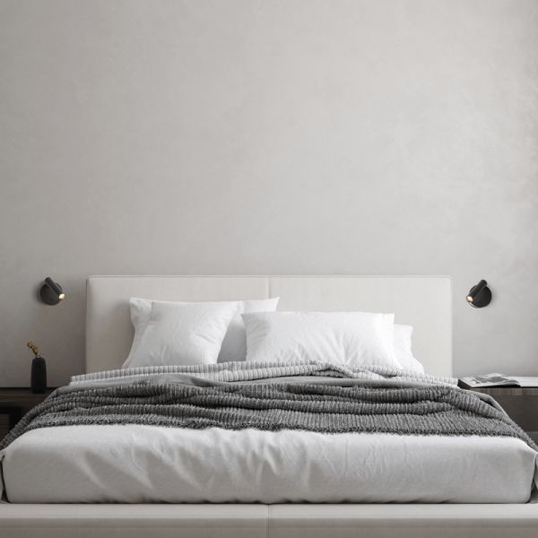 Applique LED ronde Atria avec lecteur noir d'ambiance