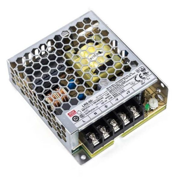 Fonte de alimentação LRS-50-12 para 50 W a 12 V 4,2 A Mean Well | leonleds