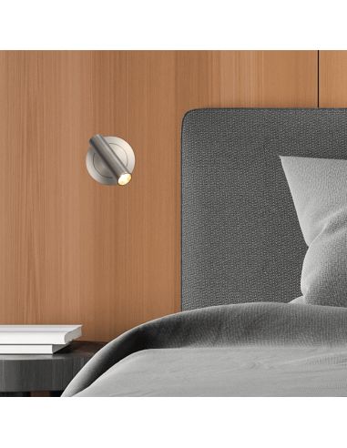 Aplique LED redondo Atria Empotrable níquel ambiente