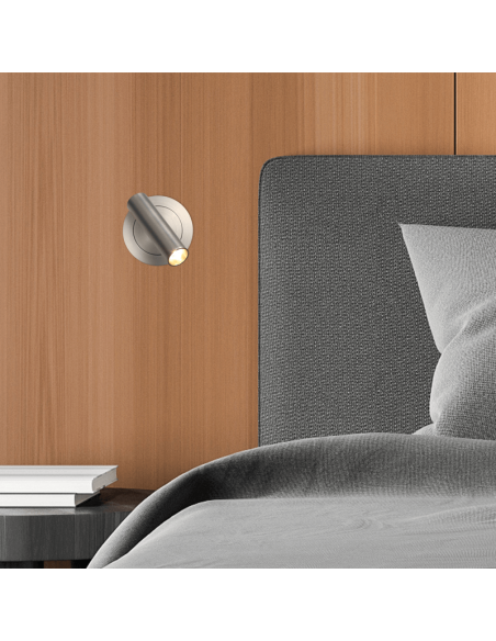 Aplique LED redondo Atria Empotrable níquel ambiente