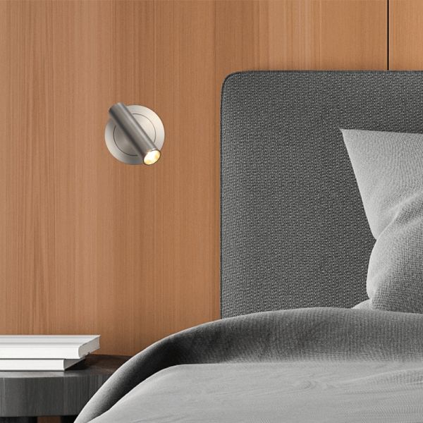 Aplique LED redondo Atria Empotrable níquel ambiente