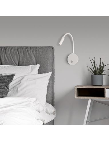 Aplique LED minimalista Lyon en blanco ambiente