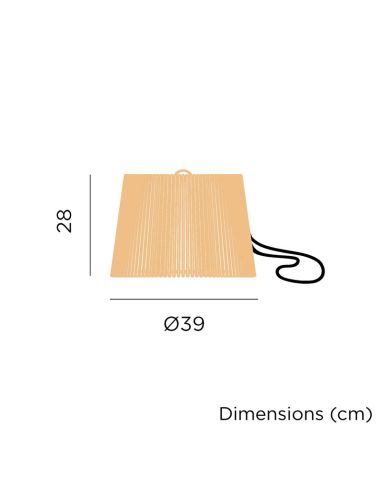 Medidas da luminária suspensa Okinawa 40 Hang ao ar livre