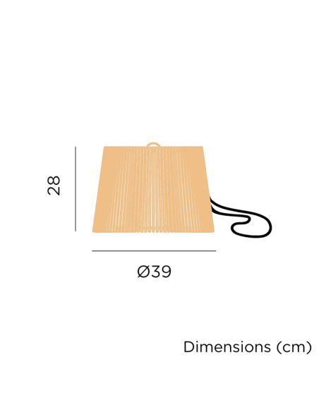 Lámpara colgante Okinawa 40 Hang para exterior medidas