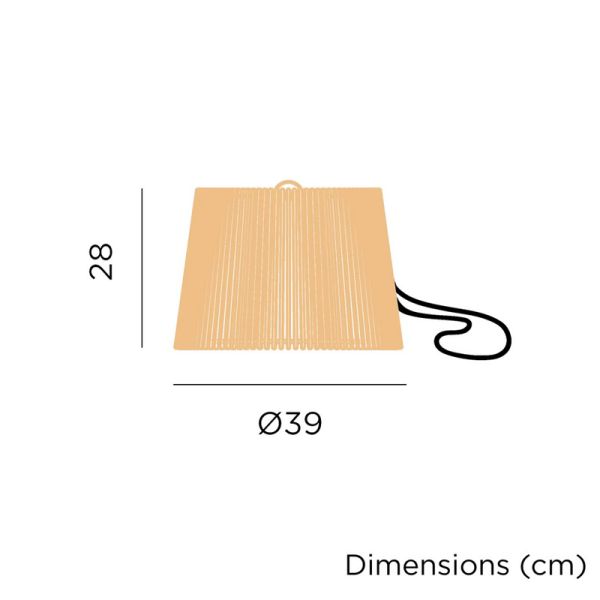 Medidas da luminária suspensa Okinawa 40 Hang ao ar livre