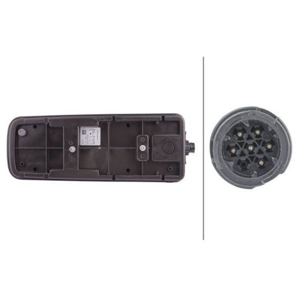 Lanterna traseira LED para homem (2005 - 2022) Full LED com conector lateral de 7 pinos 2VD 012 381-011 Hella | leonleds