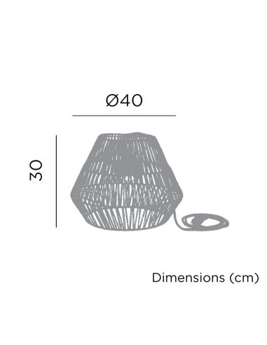 Candeeiro suspenso sem cabos Medidas Conta Hang