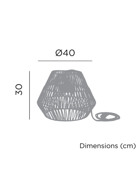 Candeeiro suspenso sem cabos Medidas Conta Hang