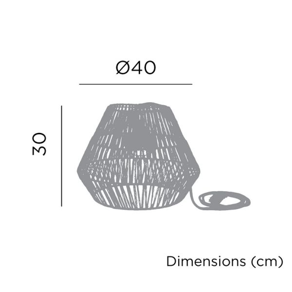 Lámpara colgante de exterior sin cables Conta Hang medidas