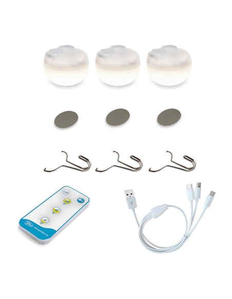 Pack 3 bombillas portátiles Cherry Mini recargables accesorios