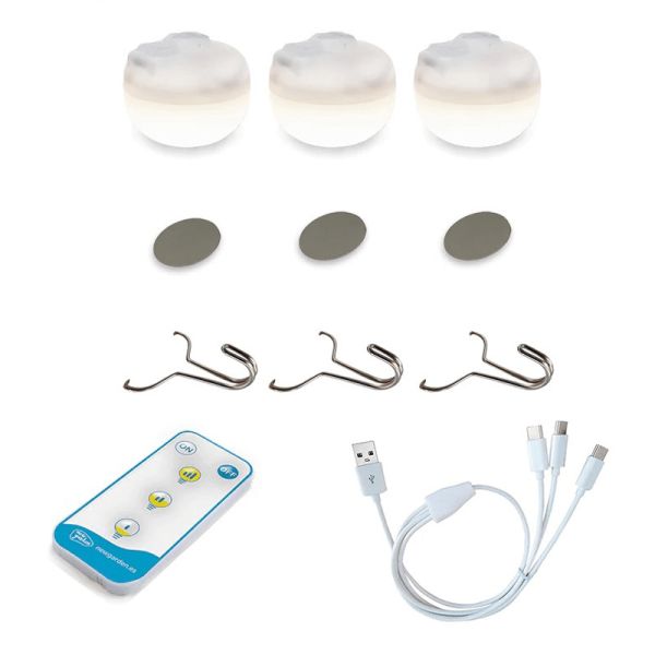 Pack 3 bombillas portátiles Cherry Mini recargables accesorios