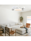 Ventilador LED regulable Batán blanco con aspas plegables ambiente