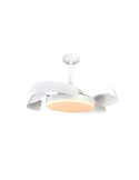 Ventilador LED regulable Batán blanco con aspas plegables luz cálida