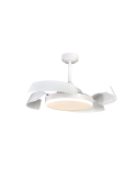 Ventilador LED regulable Batán blanco con aspas plegables color neutro