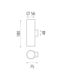 Aplique de pared con doble foco Zoom 2xGU10 medidas