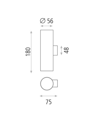 Aplique de pared con doble foco Zoom 2xGU10 medidas
