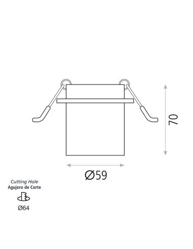 Plafón empotrable mini Zoom blanco o...