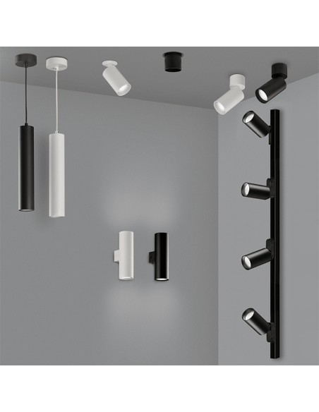 Holofote embutido ajustável Zoom ambiente branco ou preto