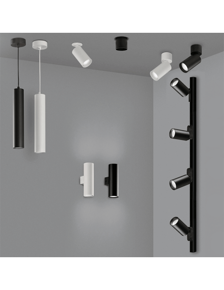 Foco de techo de superficie orientable Zoom 1xGU10 ambiente