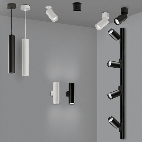 Foco de techo de superficie orientable Zoom 1xGU10 ambiente