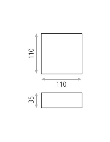 Applique LED Picto carrée noire mesures personnalisables