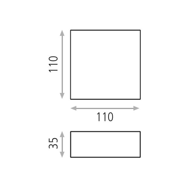 Applique LED Picto carrée noire mesures personnalisables