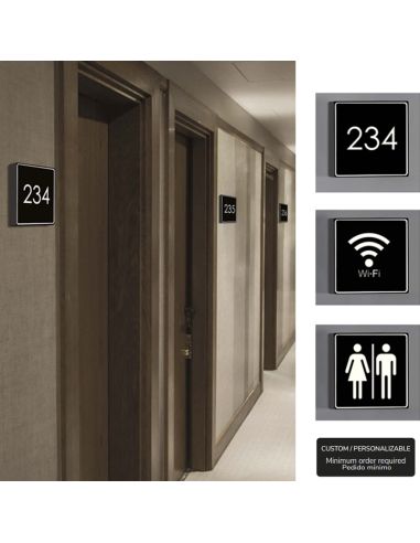 Aplique LED Picto cuadrado negro personalizable ambiente ACB