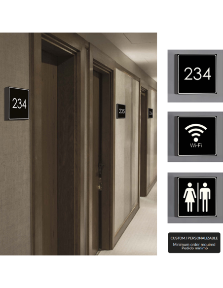 Aplique LED Picto cuadrado negro personalizable ambiente ACB