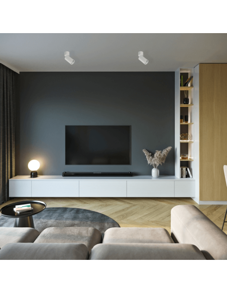 Projetor de teto de superfície ajustável Zoom 1xGU10 branco ambiente