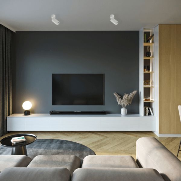 Projetor de teto de superfície ajustável Zoom 1xGU10 branco ambiente