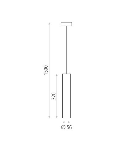 Suspensão minimalista Zoom branco ou preto 1xGU10 medidas