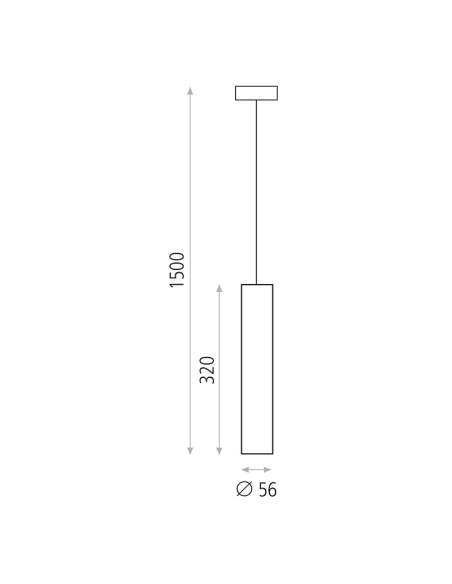 Lampe à suspension minimaliste Zoom blanc ou noir mesures 1xGU10
