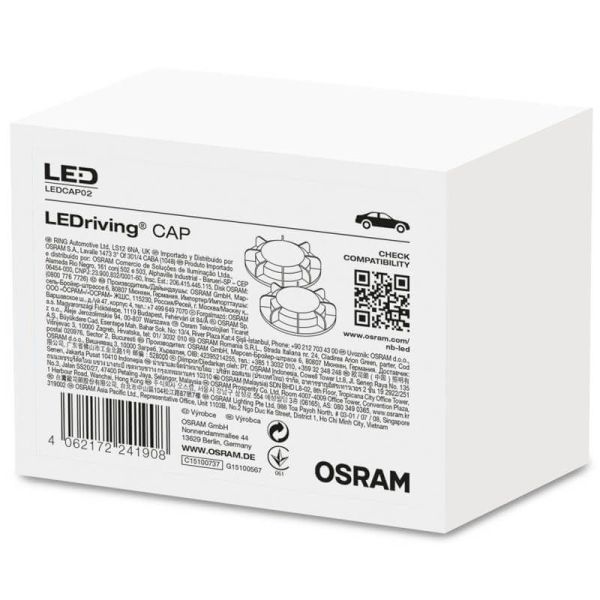 LEDCAP02 Tapa de cierre de Faro para Bombilla LED H7 Pack 2 Unds. Osram 4062172241908 | LeonLeds