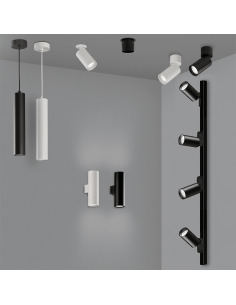 Plafón minimalista de metal Zoom 10cm negro 2