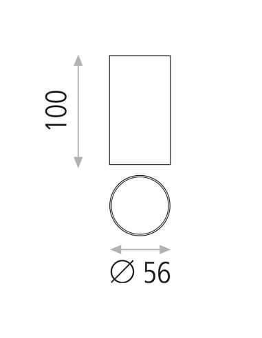 Plafón minimalista de metal Zoom medidas
