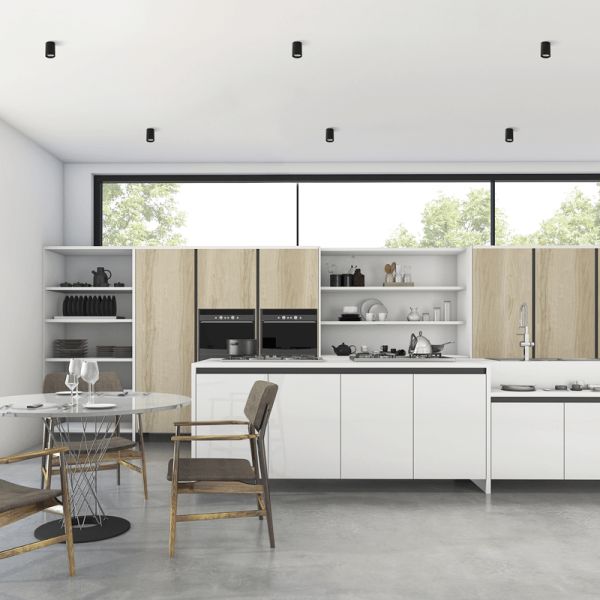 Plafonnier minimaliste en métal Zoom 10cm noir ambiant