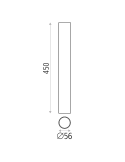Plafón tubular Zoom 45cm medidas